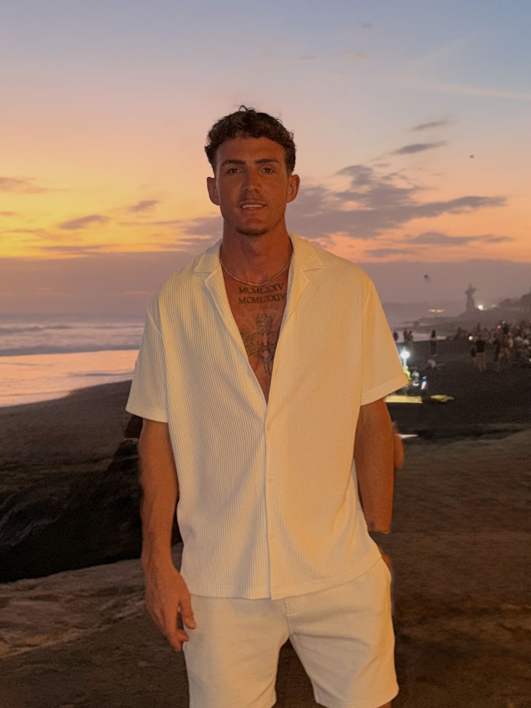 Jayess on the beach at sunset